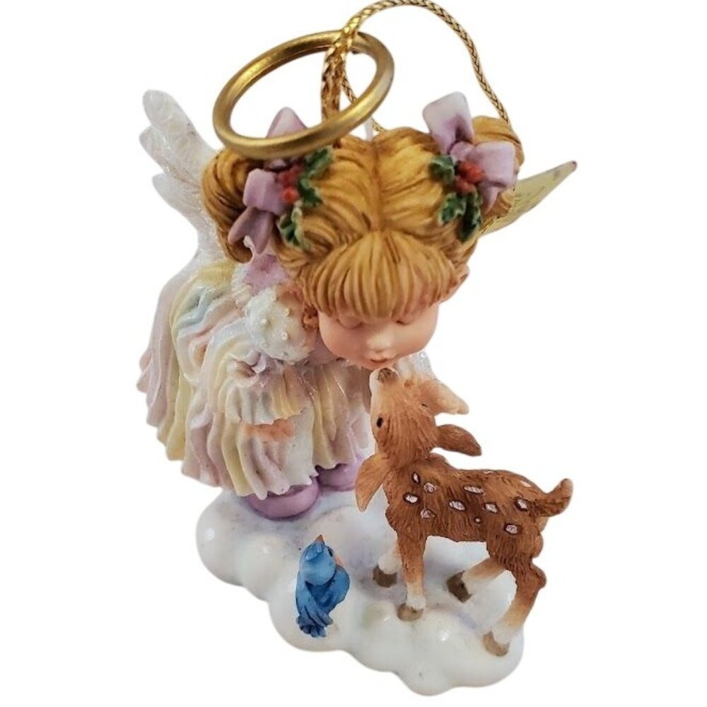Ashton-Drake HollyDay Angel Ornament "Wishing You Loving Friends" GG Santiago 96